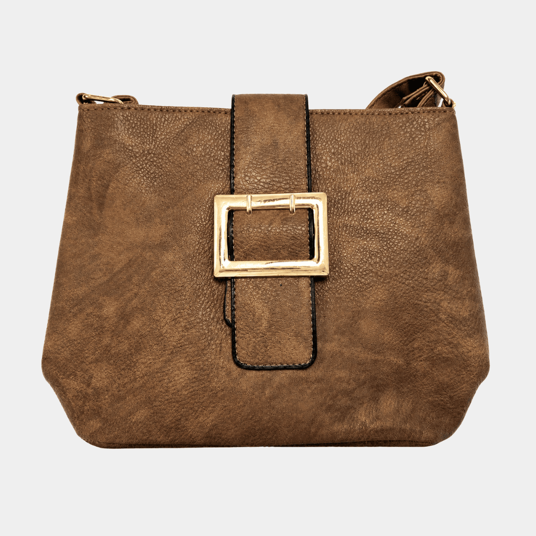 Brown Buckle Detail Shoulder Bag from You Know Who's