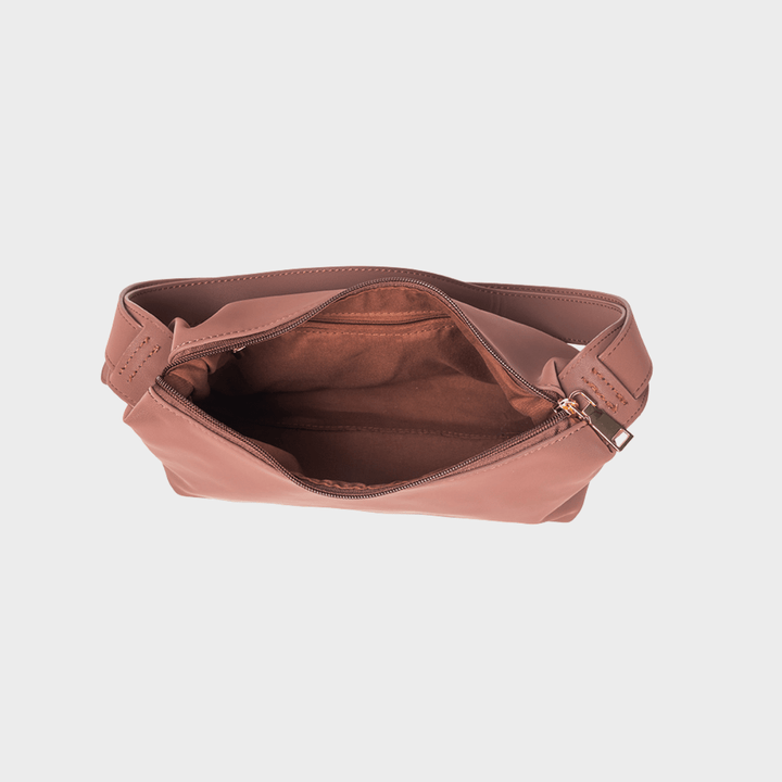 Brown Mini Curved Shoulder Bag from You Know Who's