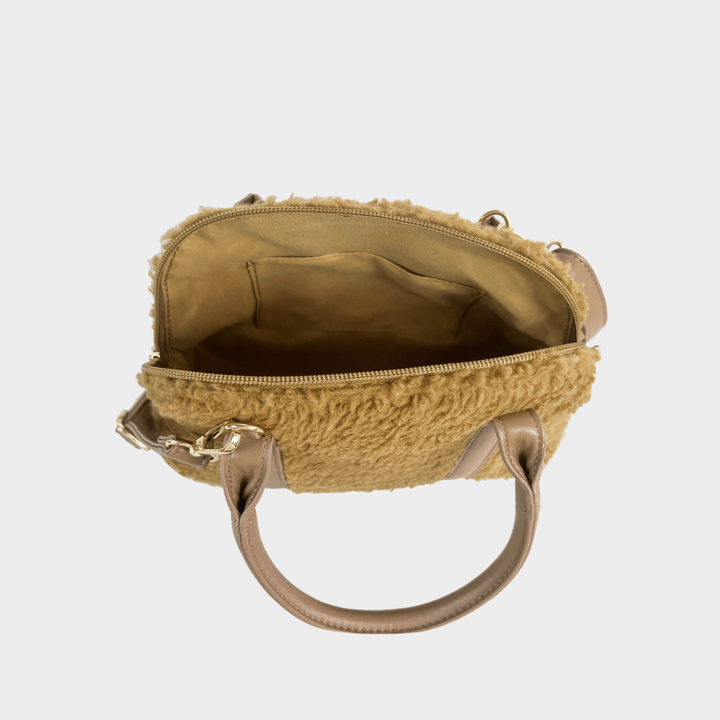 Brown Teddy Mini Bowler Bag with Strap from You Know Who's