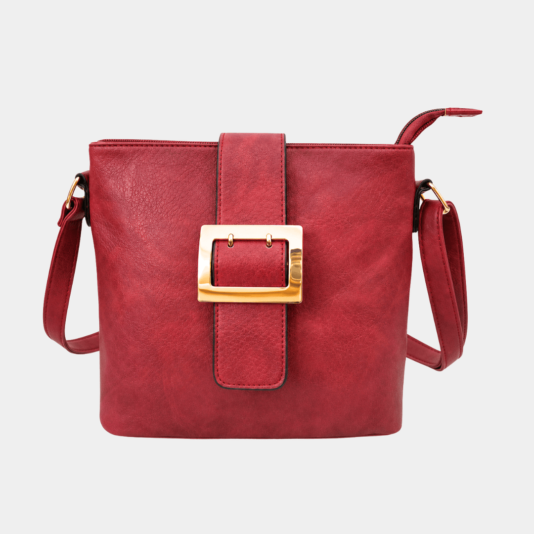 Burgundy Buckle Detail Shoulder Bag from You Know Who's
