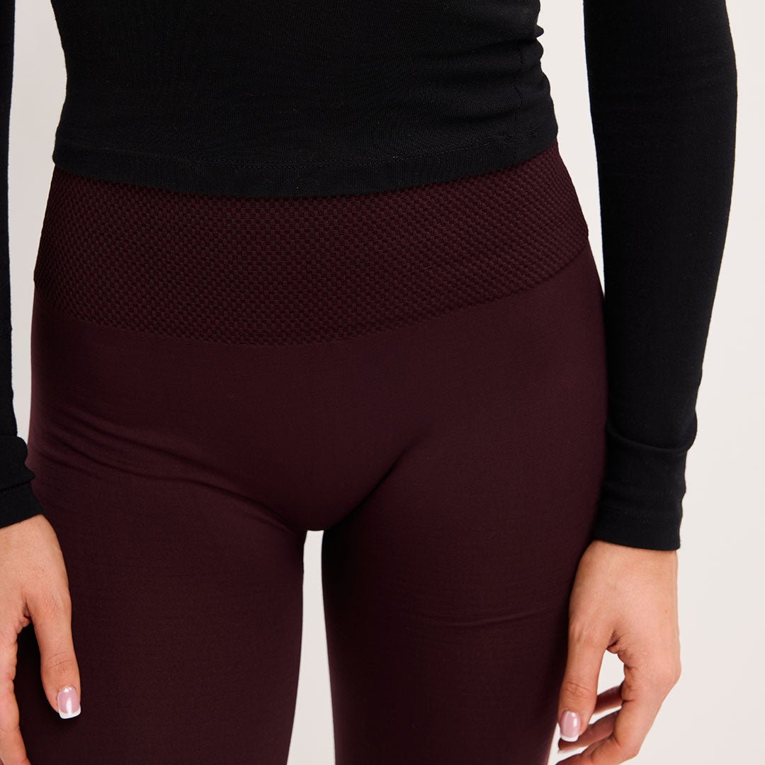 Burgundy High Waisted Fleece Lined Leggings from You Know Who's