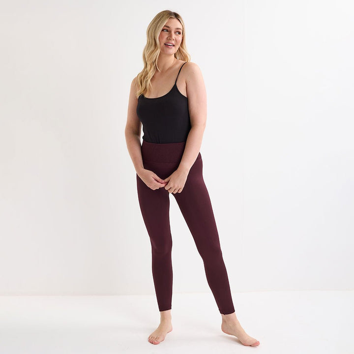 Burgundy High Waisted Fleece Lined Leggings from You Know Who's