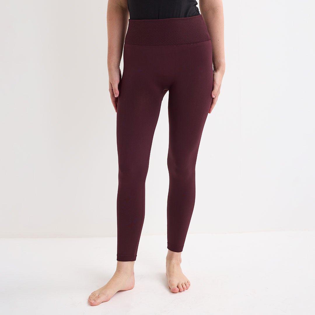 Burgundy High Waisted Fleece Lined Leggings from You Know Who's