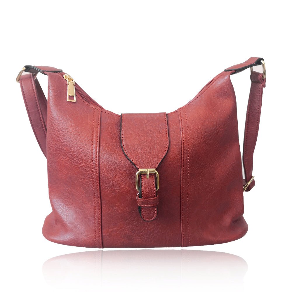 Burgundy Shoulder Bag with Buckle from You Know Who's