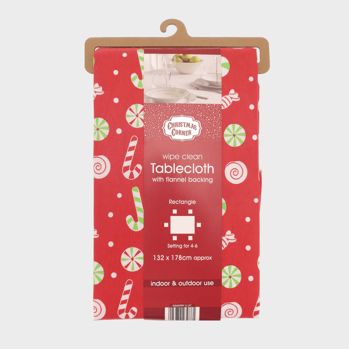 Candy Cane PEVA Tablecloth from You Know Who's