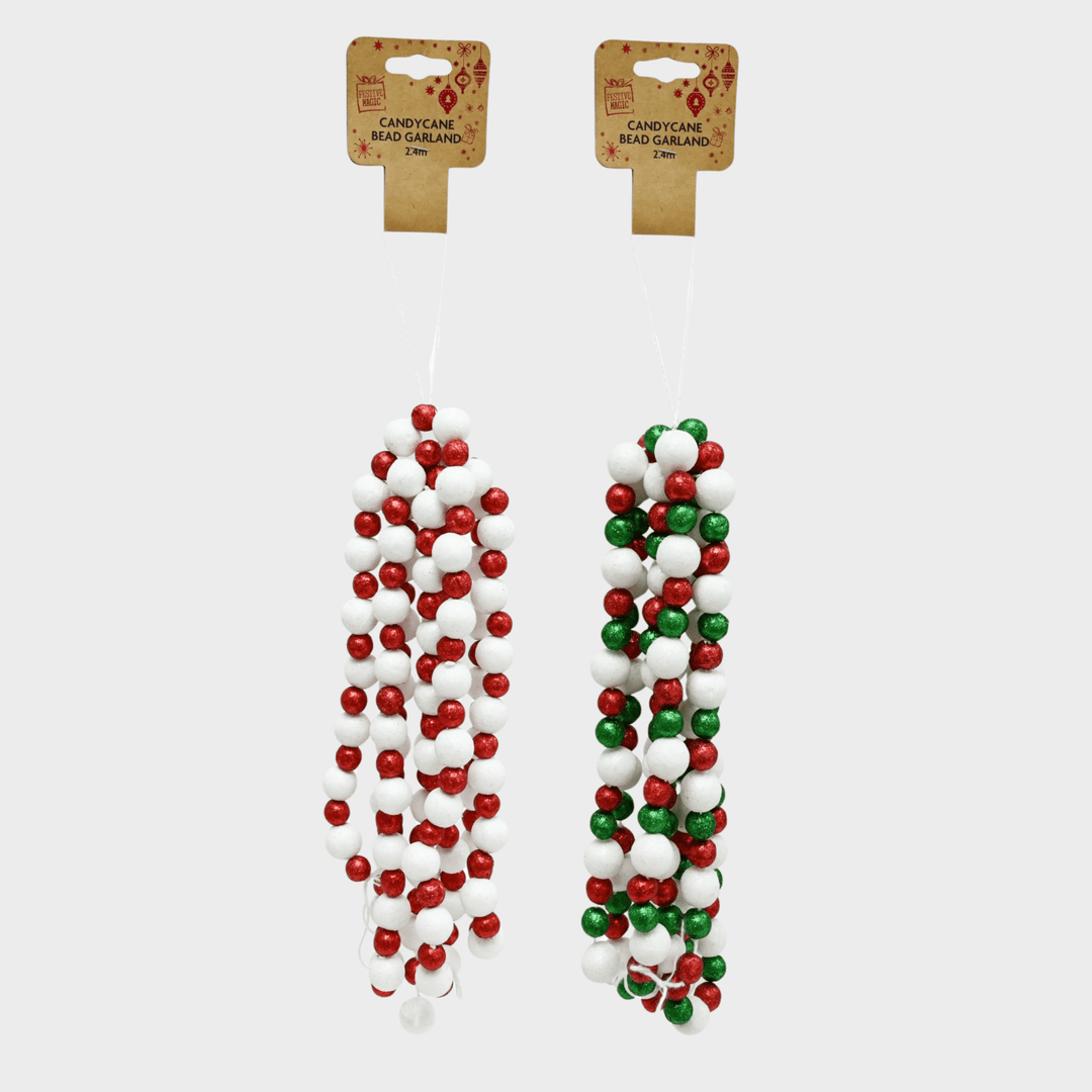 Candycane bead garland 2.4m asst from You Know Who's