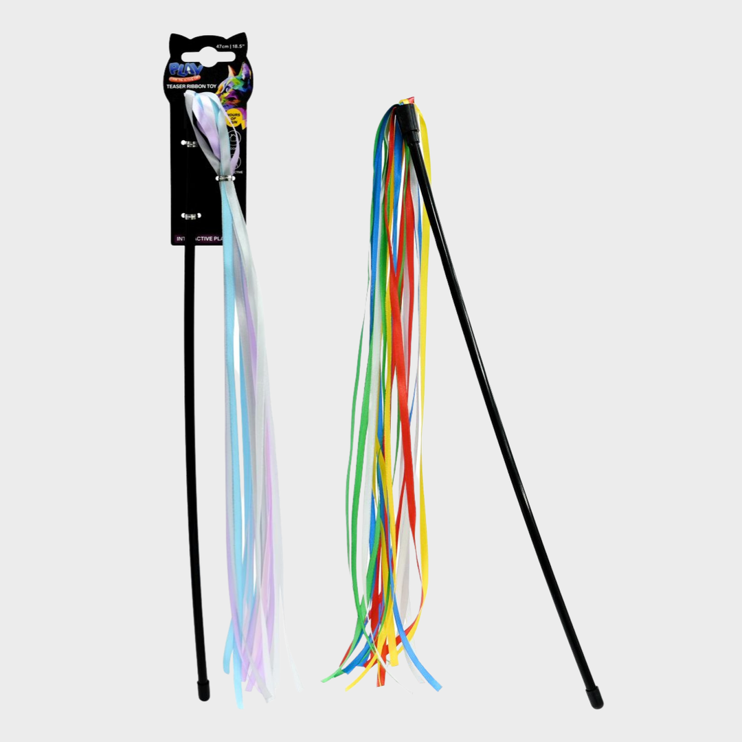 Cat Teaser Ribbon Toy 47cm Assorted Colours from You Know Who's