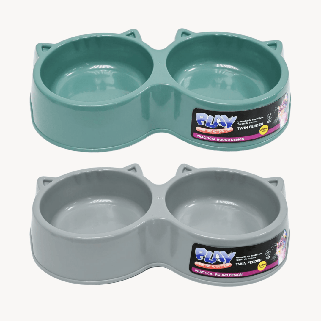 Cat Twin Feeding Bowl 330mL from You Know Who's