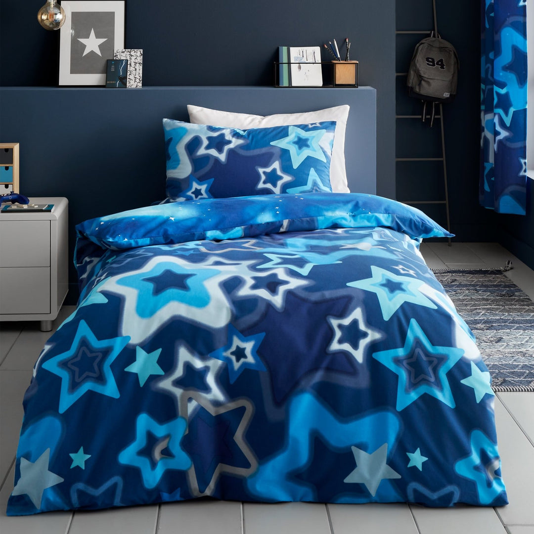 Catherine Lansfield Blue Ombre Stars Duvet Set from You Know Who's