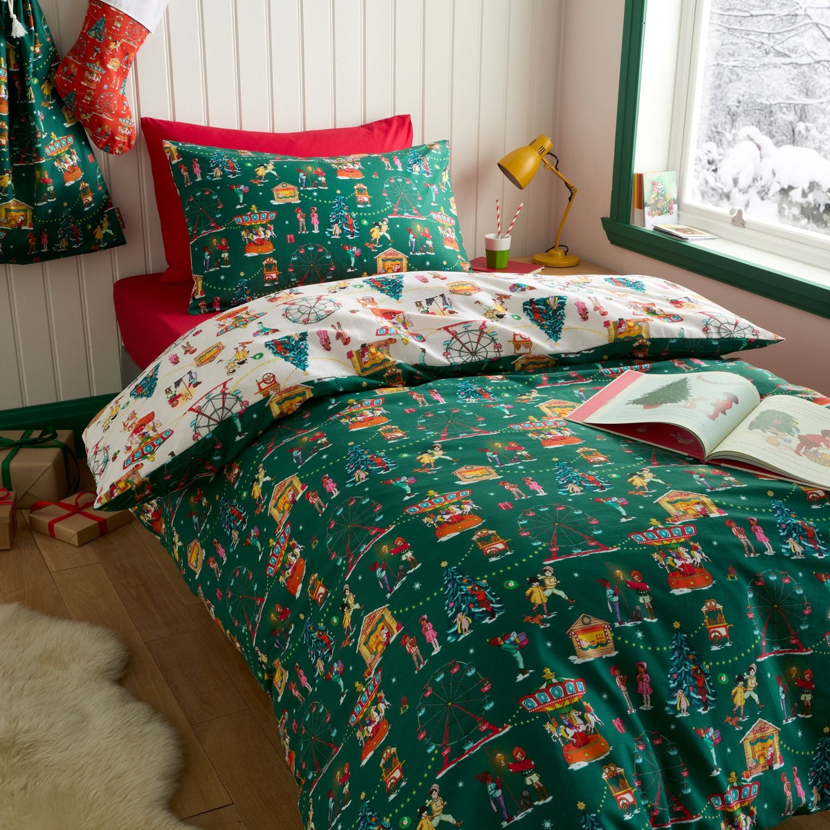 Catherine Lansfield Christmas Fairground Toddler Bedding from You Know Who's
