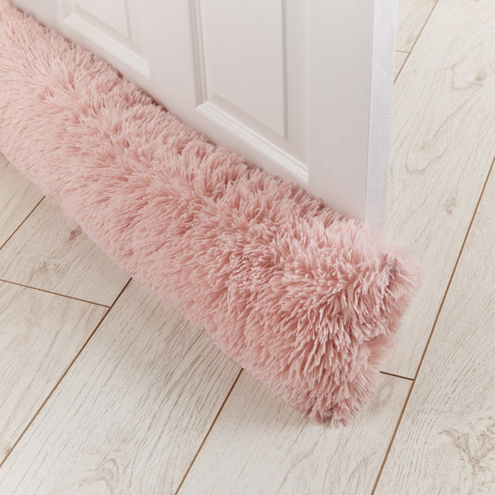 Catherine Lansfield Cuddle Shaggy Draught Excluder Pink from You Know Who's