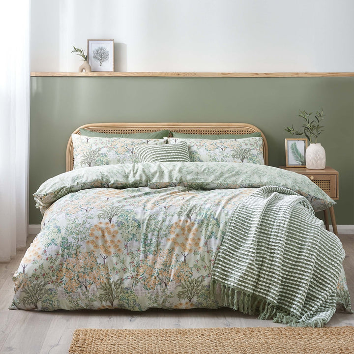 Catherine Lansfield Floral Blossom King Green Bedding Set from You Know Who's