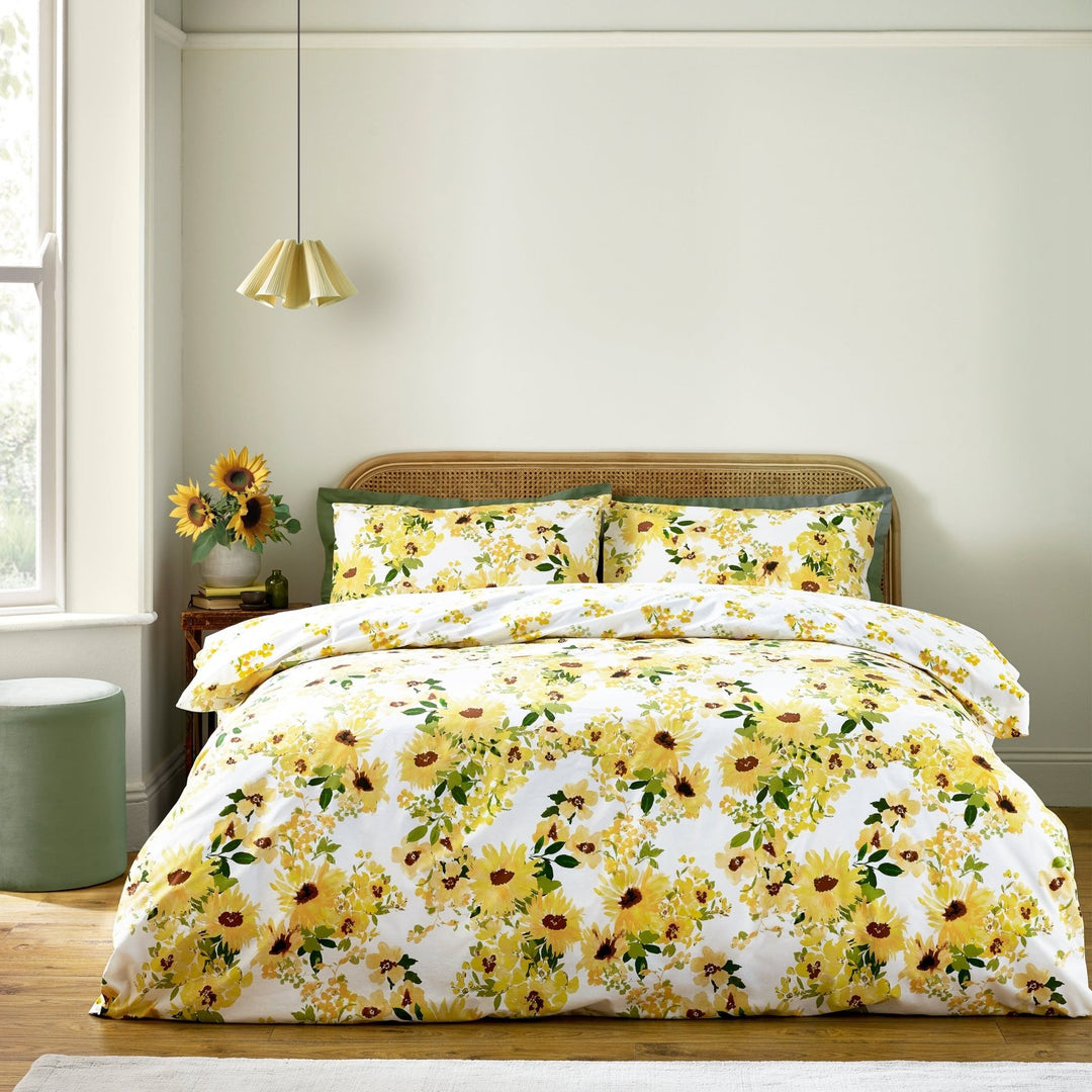 Catherine Lansfield Floral Sunflowers Yellow Super King Bedding Set from You Know Who's