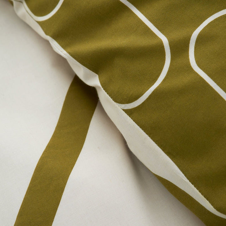 Catherine Lansfield Linear Curve Olive Geo Bedding Set from You Know Who's
