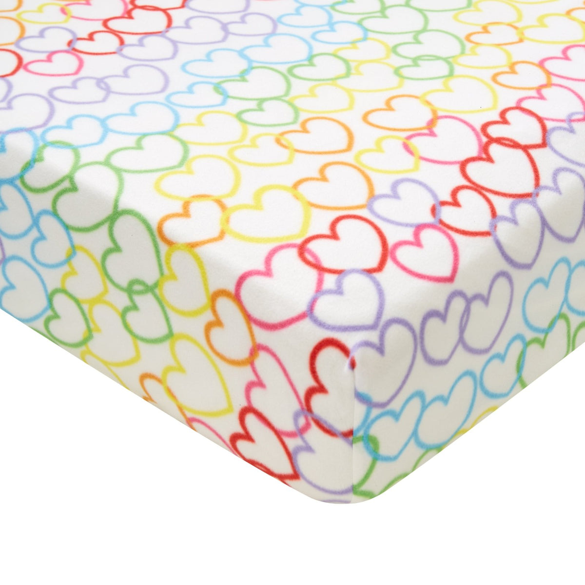 Catherine Lansfield Rainbow Hearts Fitted Sheet Single from You Know Who's