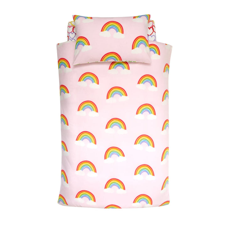 Catherine Lansfield Rainbow Hearts Fleece Bedding Reversible from You Know Who's