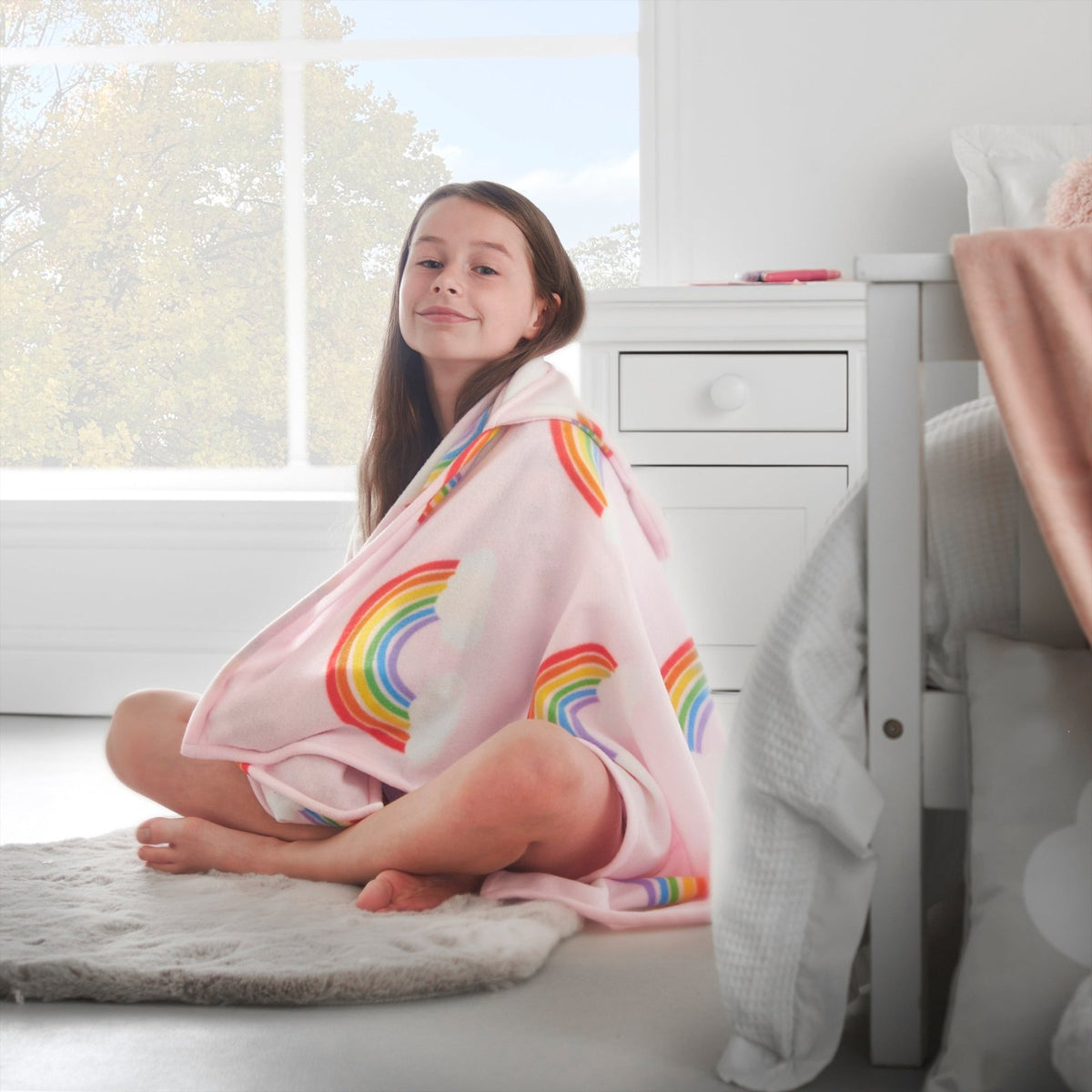 Catherine Lansfield Rainbow Hearts Hooded Fleece from You Know Who's