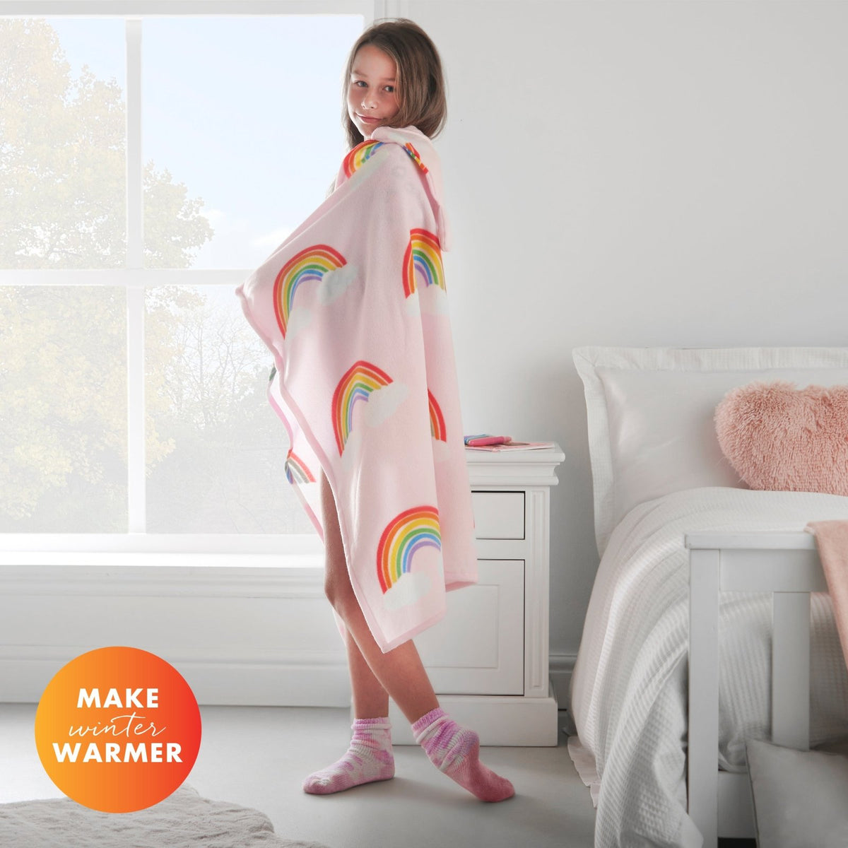 Catherine Lansfield Rainbow Hearts Hooded Fleece from You Know Who's