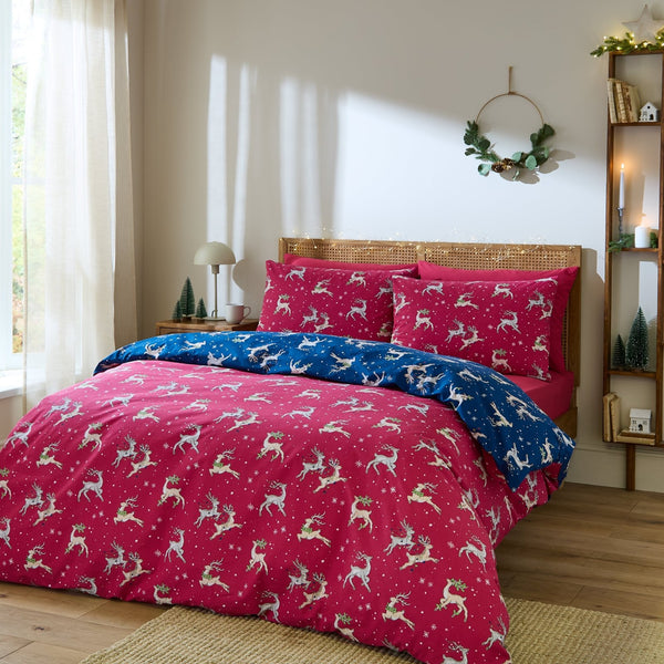 Catherine Lansfield Reversible Christmas Reindeer Single Bedding from You Know Who's