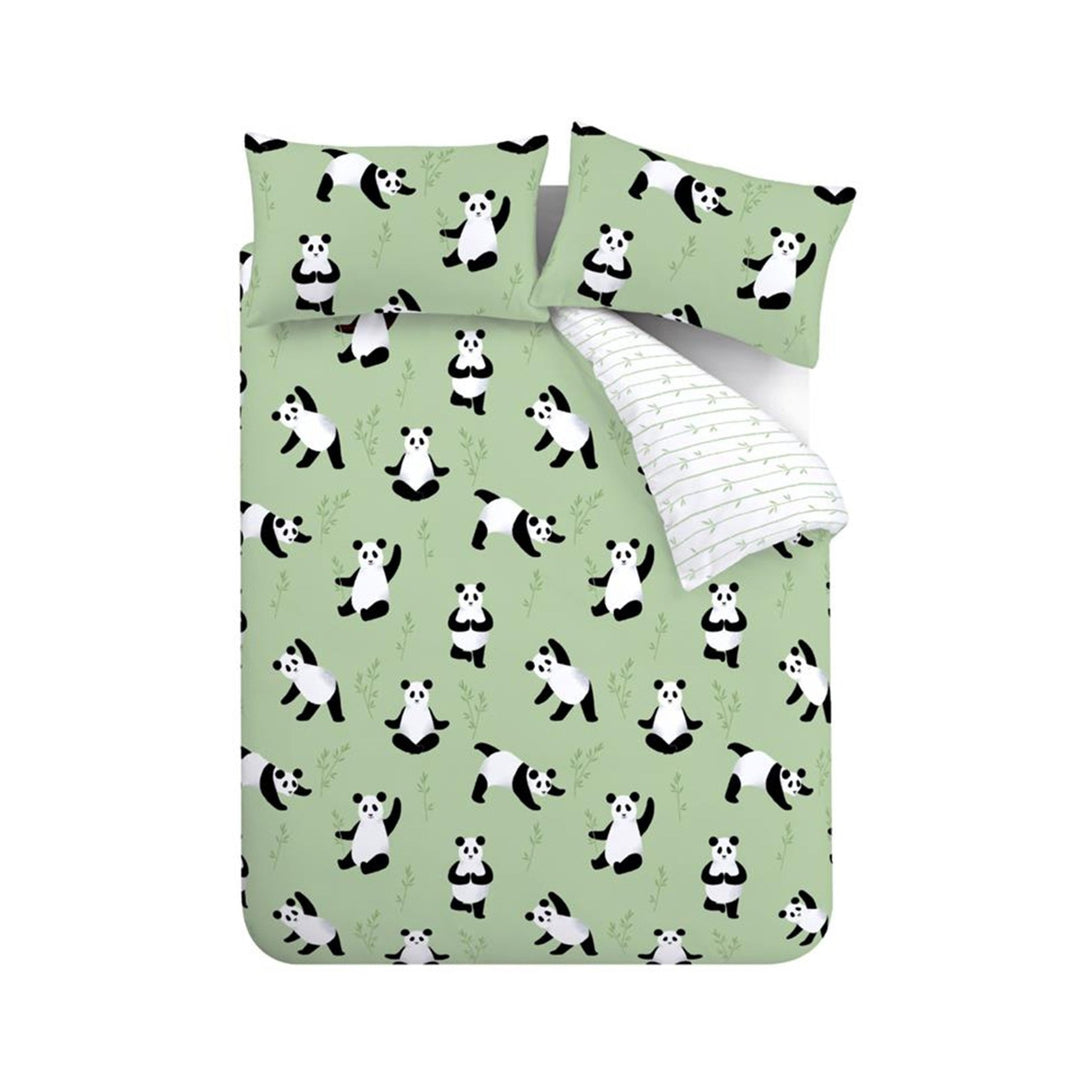 Catherine Lansfield Reversible Panda Paws Green Double Bedding Set from You Know Who's