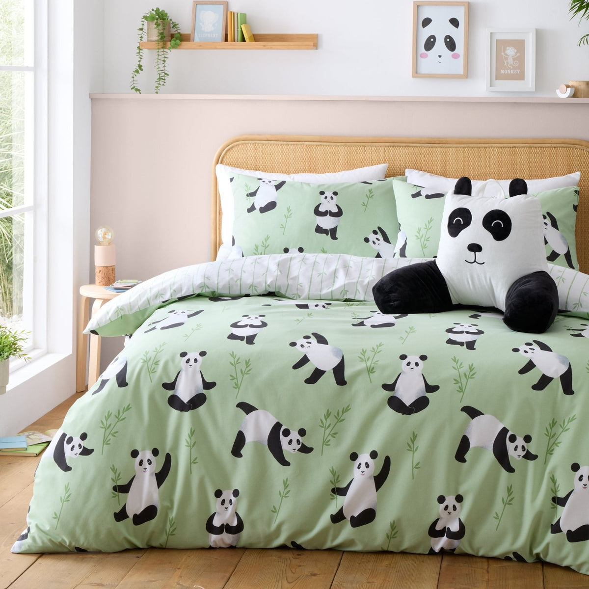 Catherine Lansfield Reversible Panda Paws Green Double Bedding Set from You Know Who's