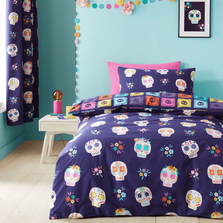 Catherine Lansfield Reversible Sugar Skulls Duvet from You Know Who's