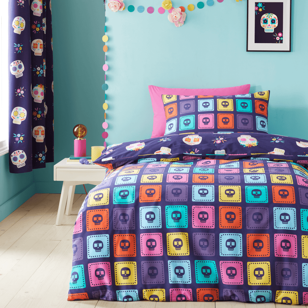Catherine Lansfield Reversible Sugar Skulls Duvet from You Know Who's