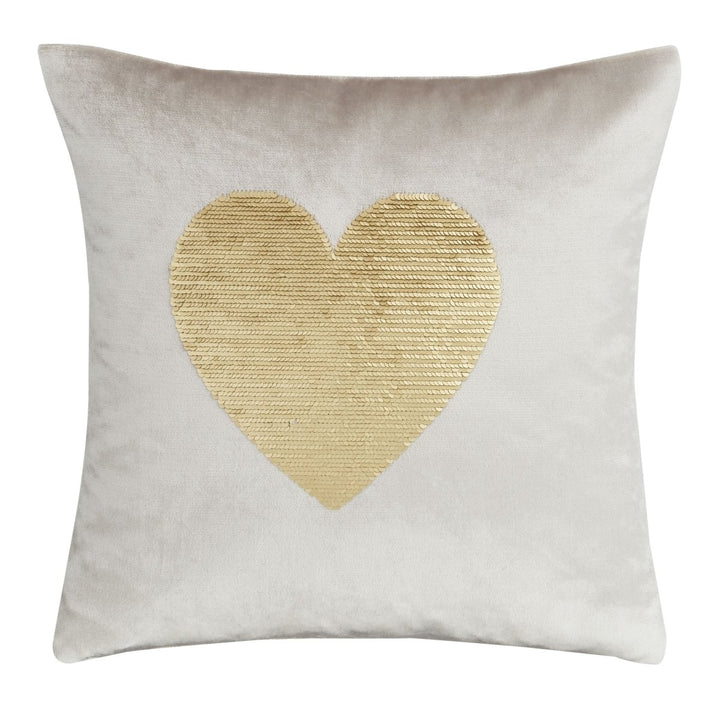 Catherine Lansfield Sequin Heart Cushion 43x43 from You Know Who's