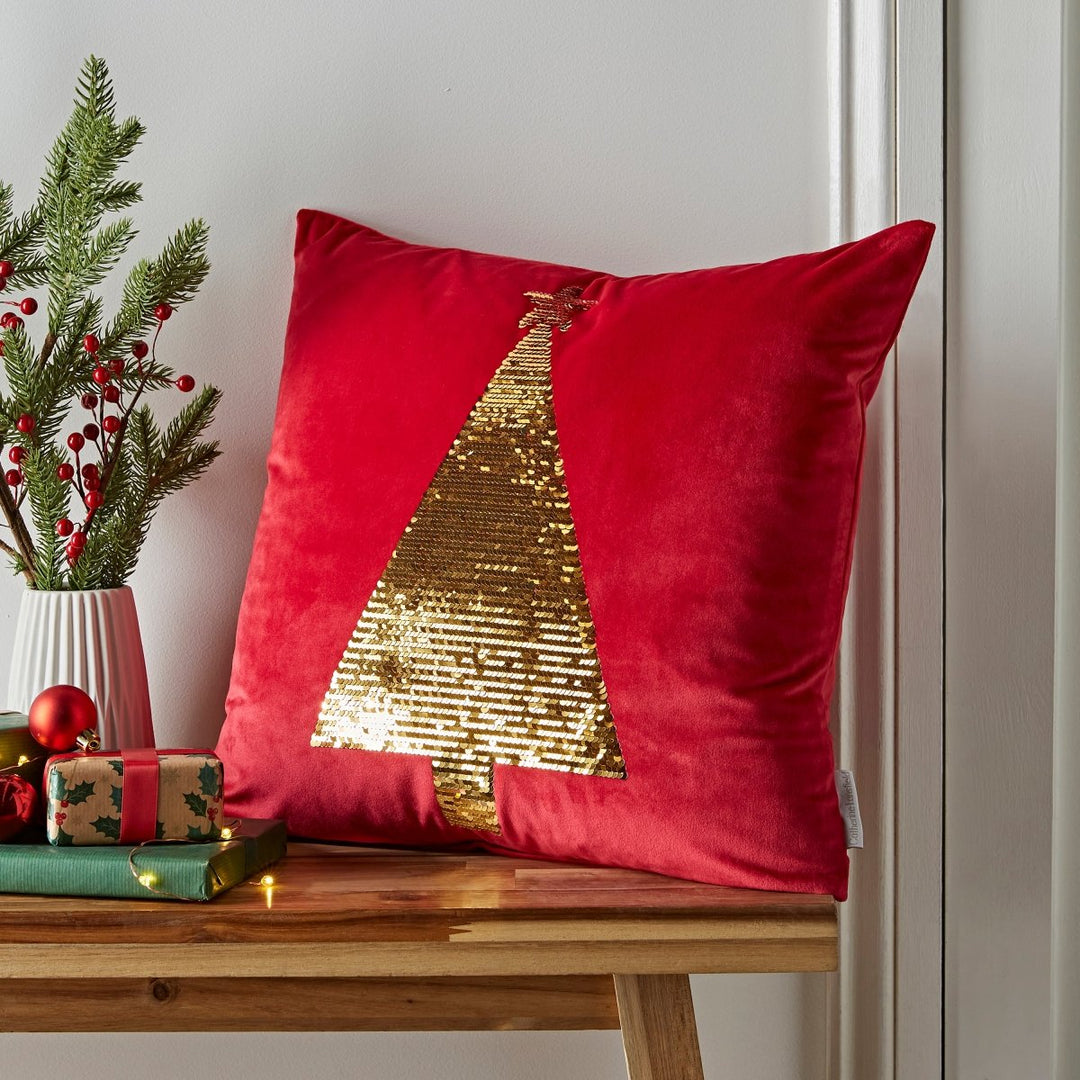 Catherine Lansfield Sequin Tree Cushion(43cm x 43cm) from You Know Who's