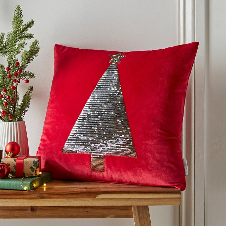 Catherine Lansfield Sequin Tree Cushion(43cm x 43cm) from You Know Who's