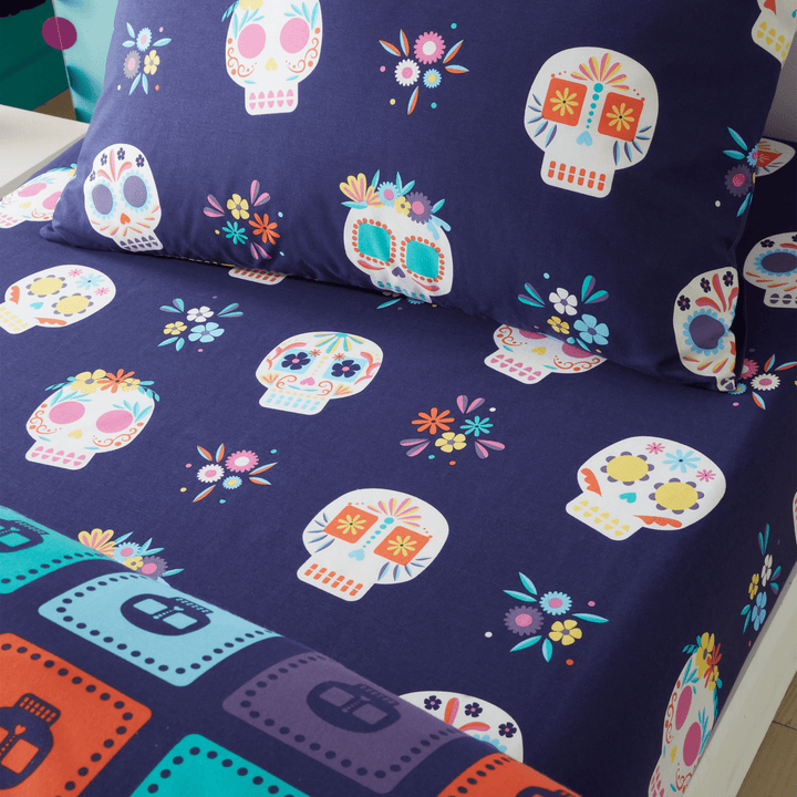 Catherine Lansfield Sugar Skulls Fitted Sheet from You Know Who's