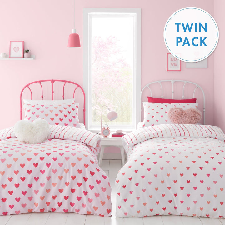 Catherine Lansfield Twin Pack Heart Duvet Set from You Know Who's