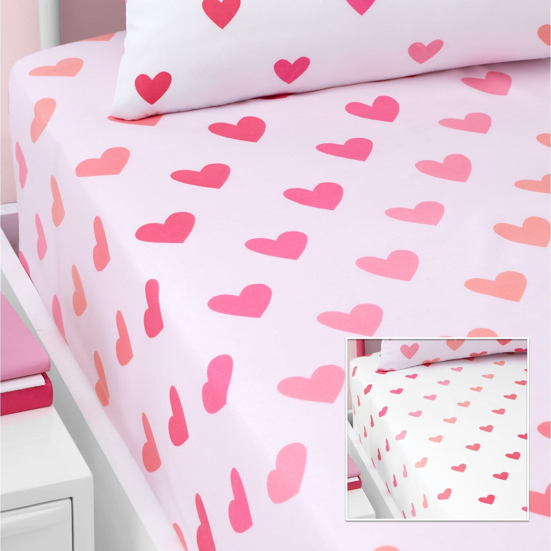 Catherine Lansfield Twin Pack Heart Fitted Sheet from You Know Who's