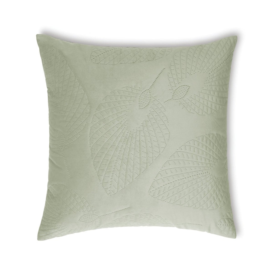 Catherine Lansfield Velvet Pinsonic Leaf Green Cushion (55cm X 55cm) from You Know Who's