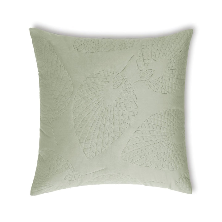 Catherine Lansfield Velvet Pinsonic Leaf Green Cushion (55cm X 55cm) from You Know Who's