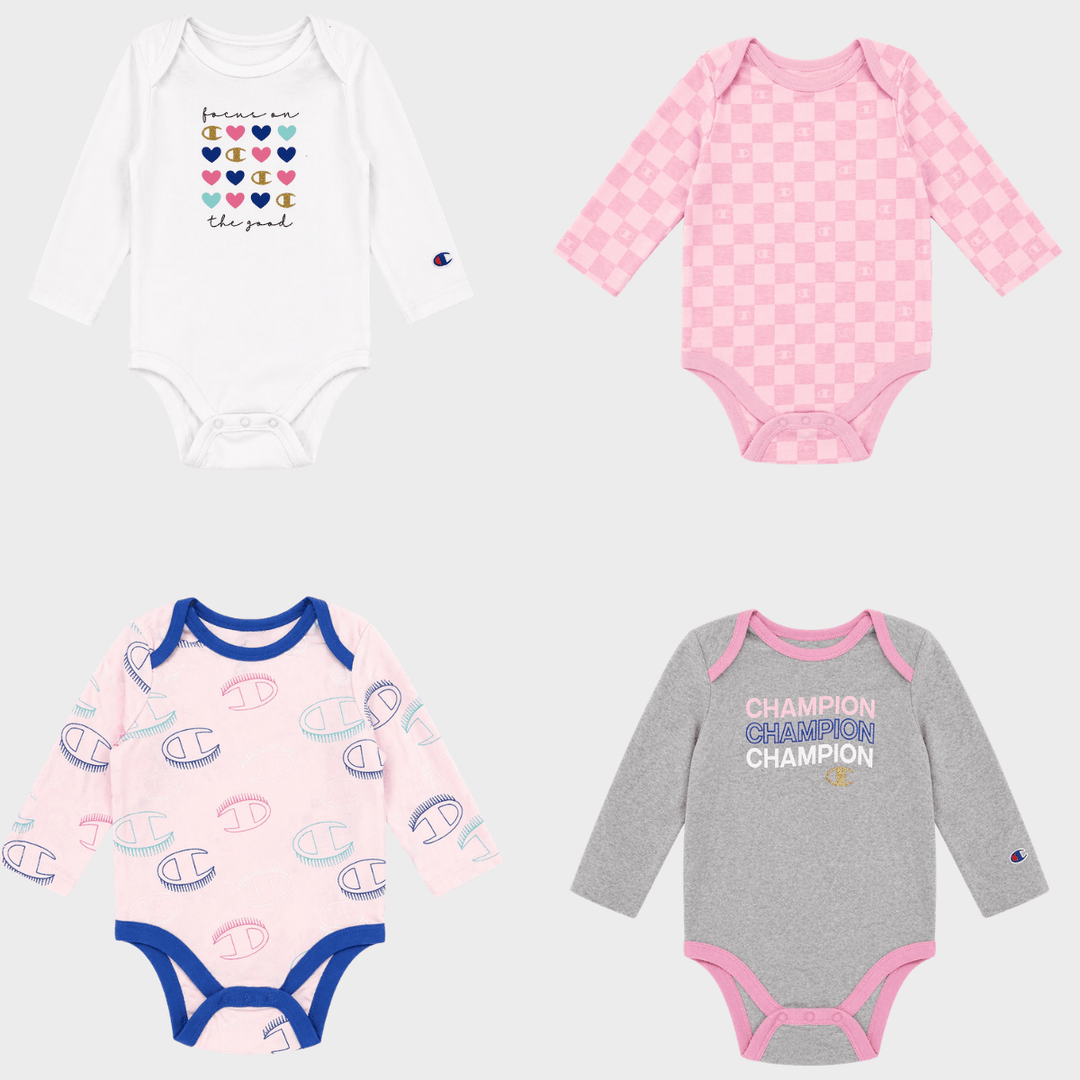 Champion 4 pack bodysuits from You Know Who's