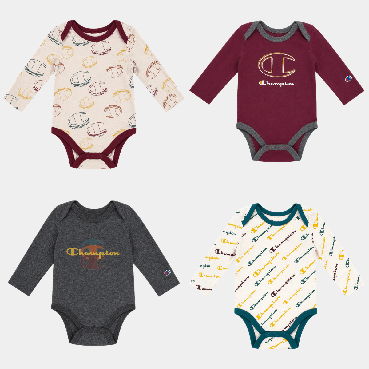 Champion 4 pack bodysuits Maroon from You Know Who's