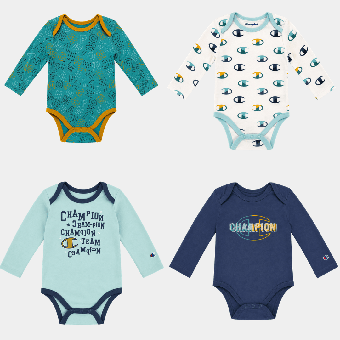 Champion 4 pack bodysuits Teal from You Know Who's