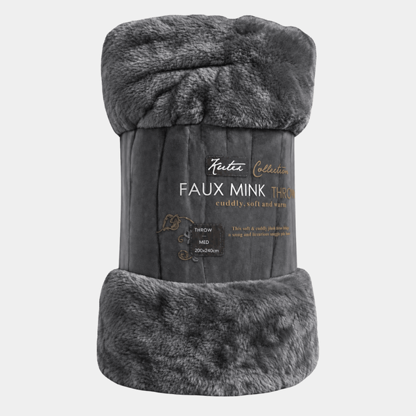 Charcoal Faux Mink Throw from You Know Who's