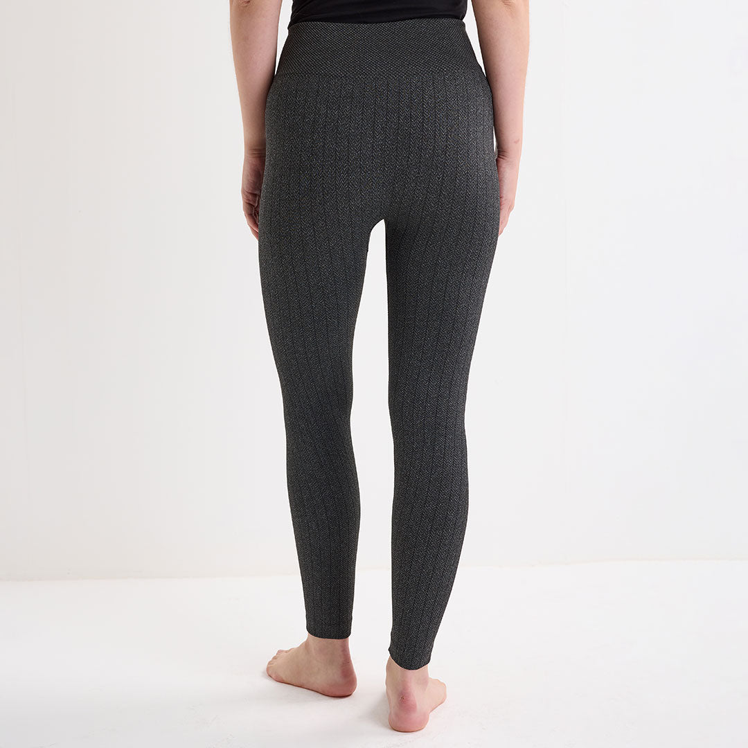 Charcoal Herringbone Fleece Lined Leggings from You Know Who's