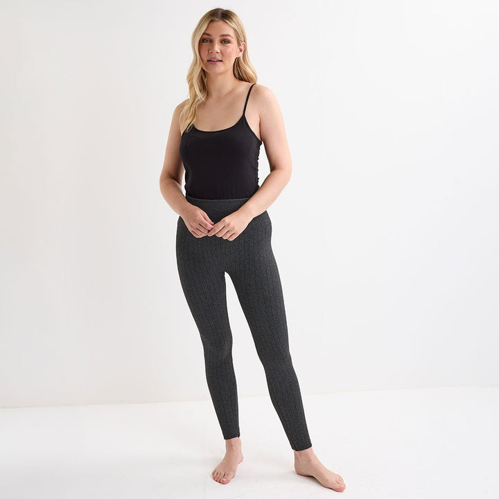 Charcoal Herringbone Fleece Lined Leggings from You Know Who's
