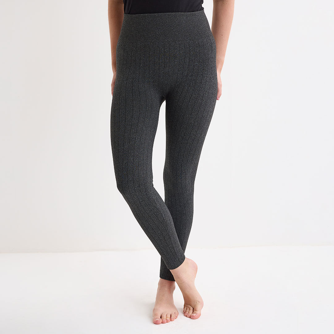Charcoal Herringbone Fleece Lined Leggings from You Know Who's