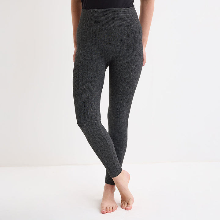 Charcoal Herringbone Fleece Lined Leggings from You Know Who's