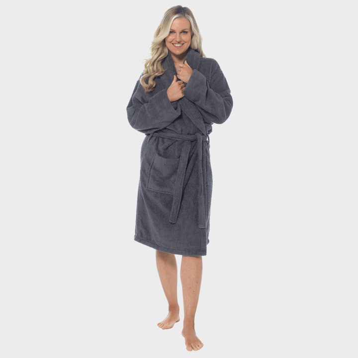 Charcoal Shawl Collar Towel Robe from You Know Who's