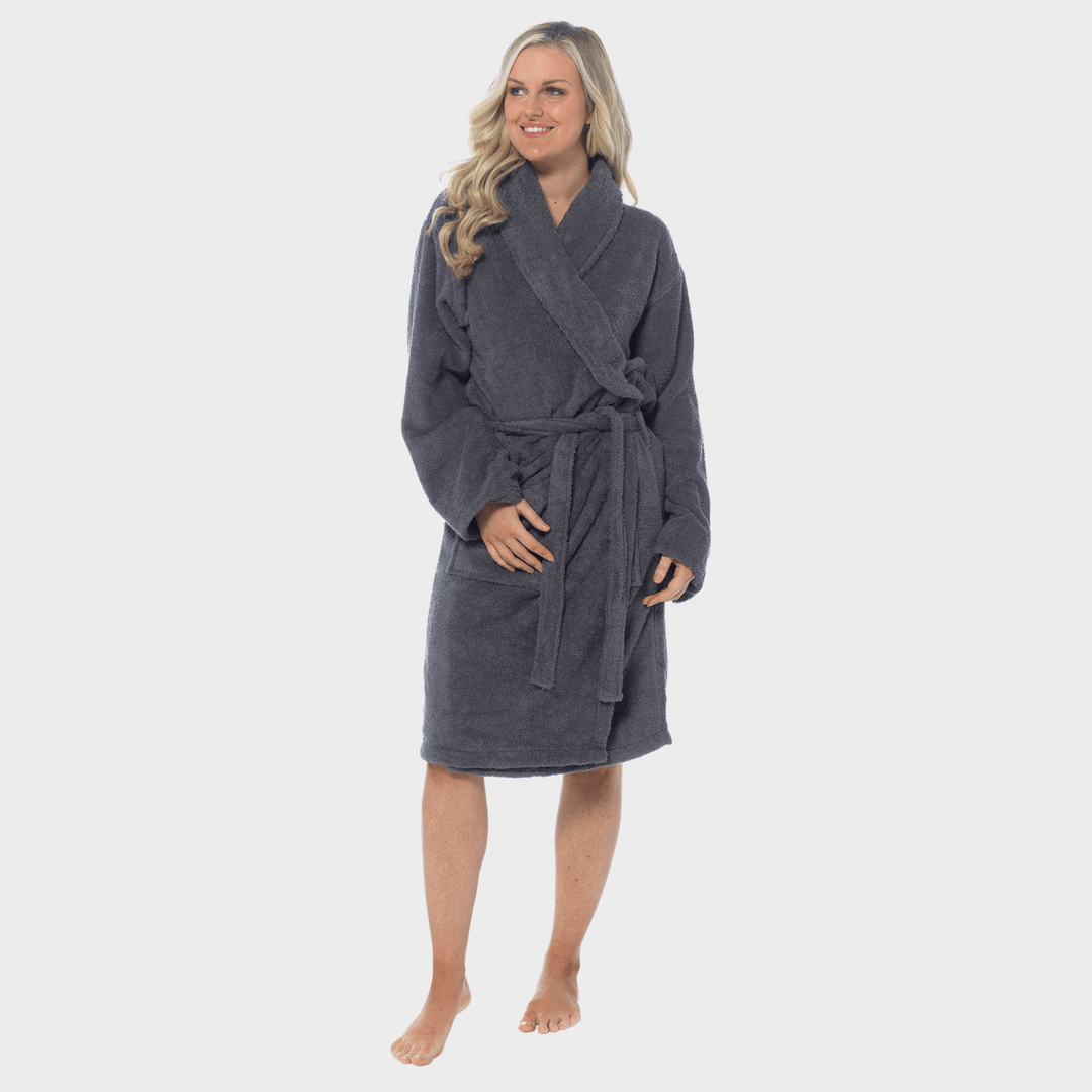 Charcoal Shawl Collar Towel Robe from You Know Who's