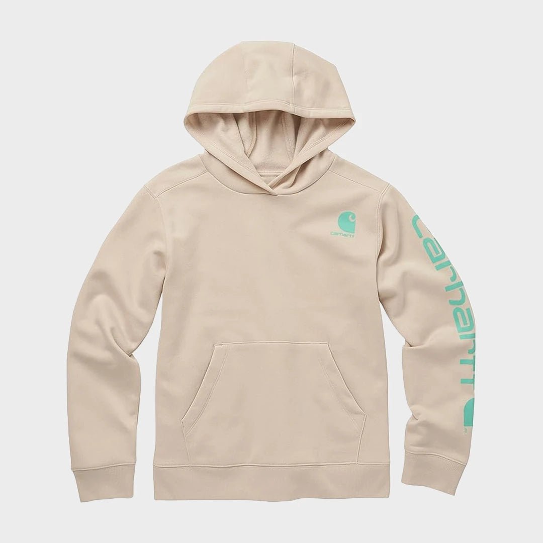 Childrens Cream Green Carhartt Logo Hoodie from You Know Who's