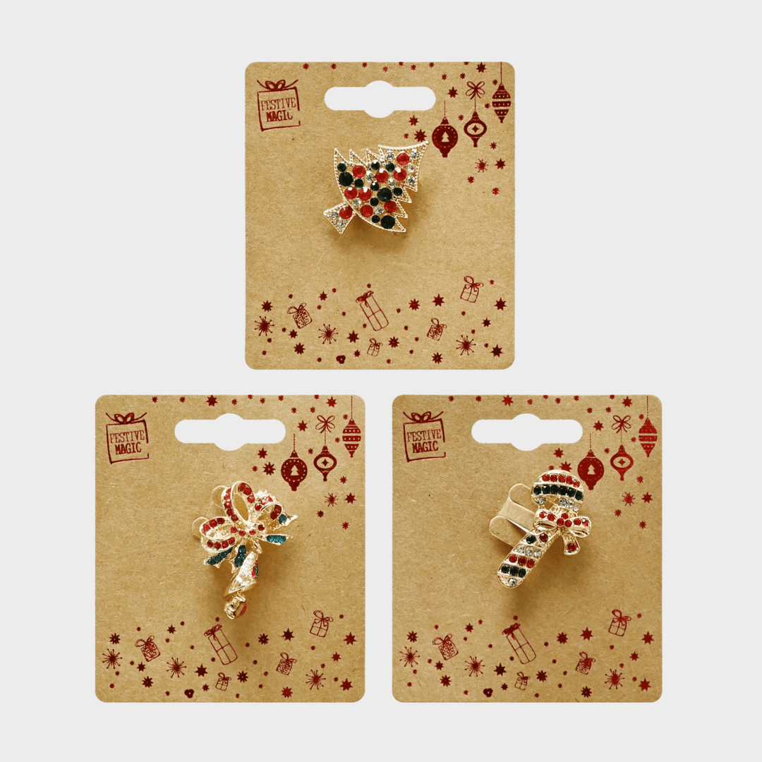 Christmas jewel brooch asst from You Know Who's