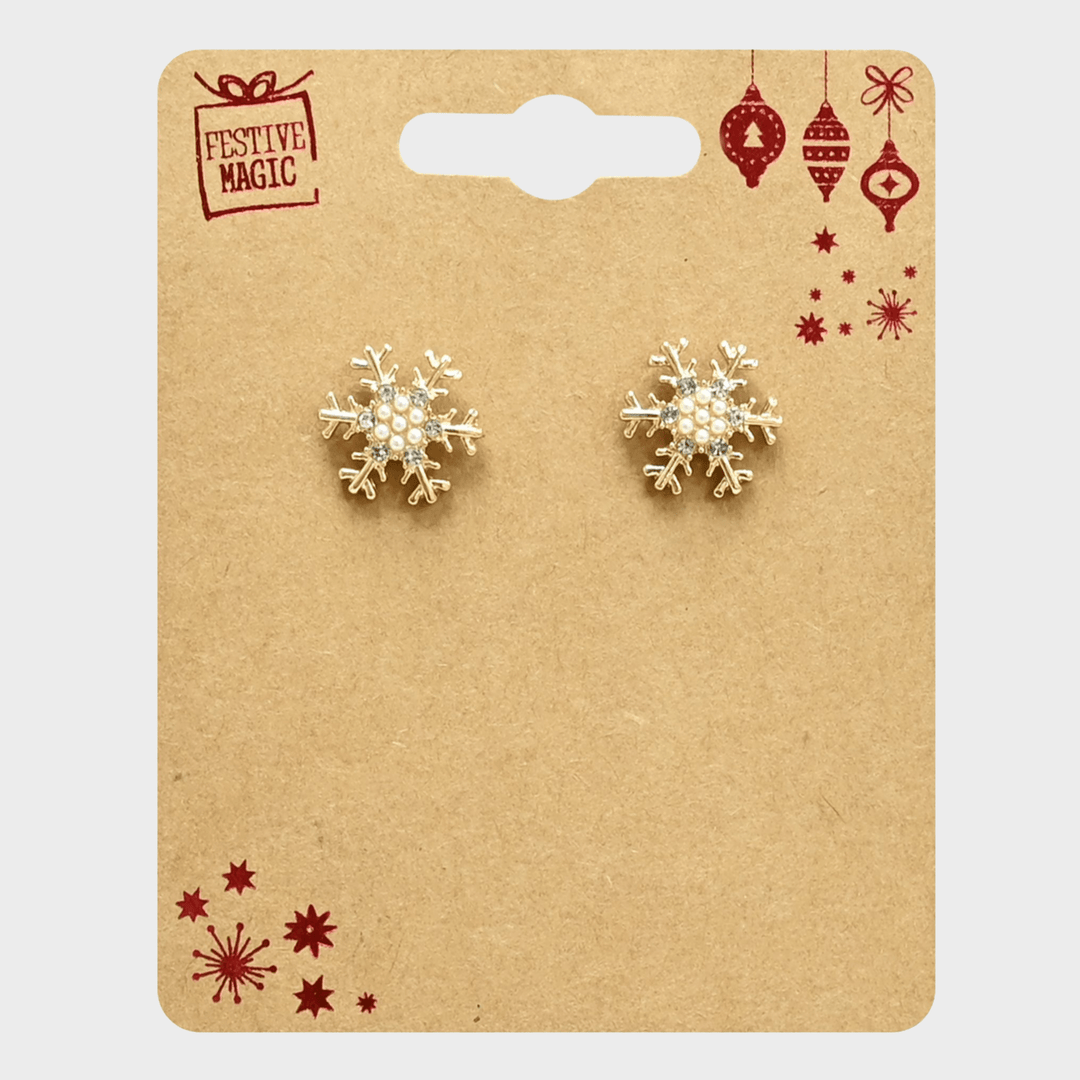 Christmas pearl stud earrings asst from You Know Who's