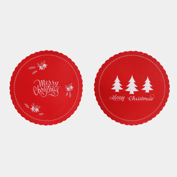 CHRISTMAS PLACEMENT RED FELT 35cm x 1 from You Know Who's