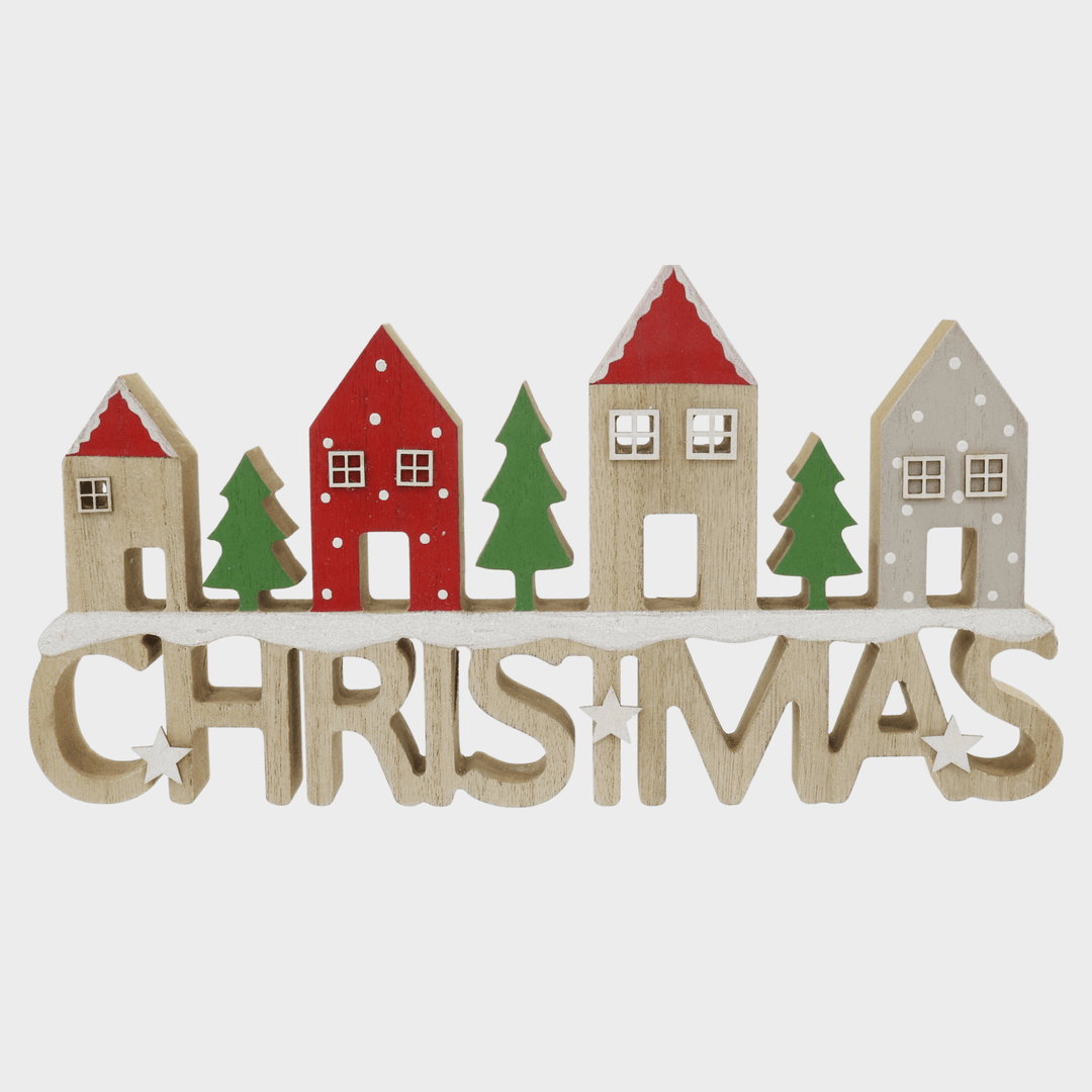 Christmas table sign w/house 30cm from You Know Who's